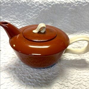 Vintage Homer Laughlin Suntone Teapot w/Lid Terra Cotta Jubilee HLC WV USA 1948